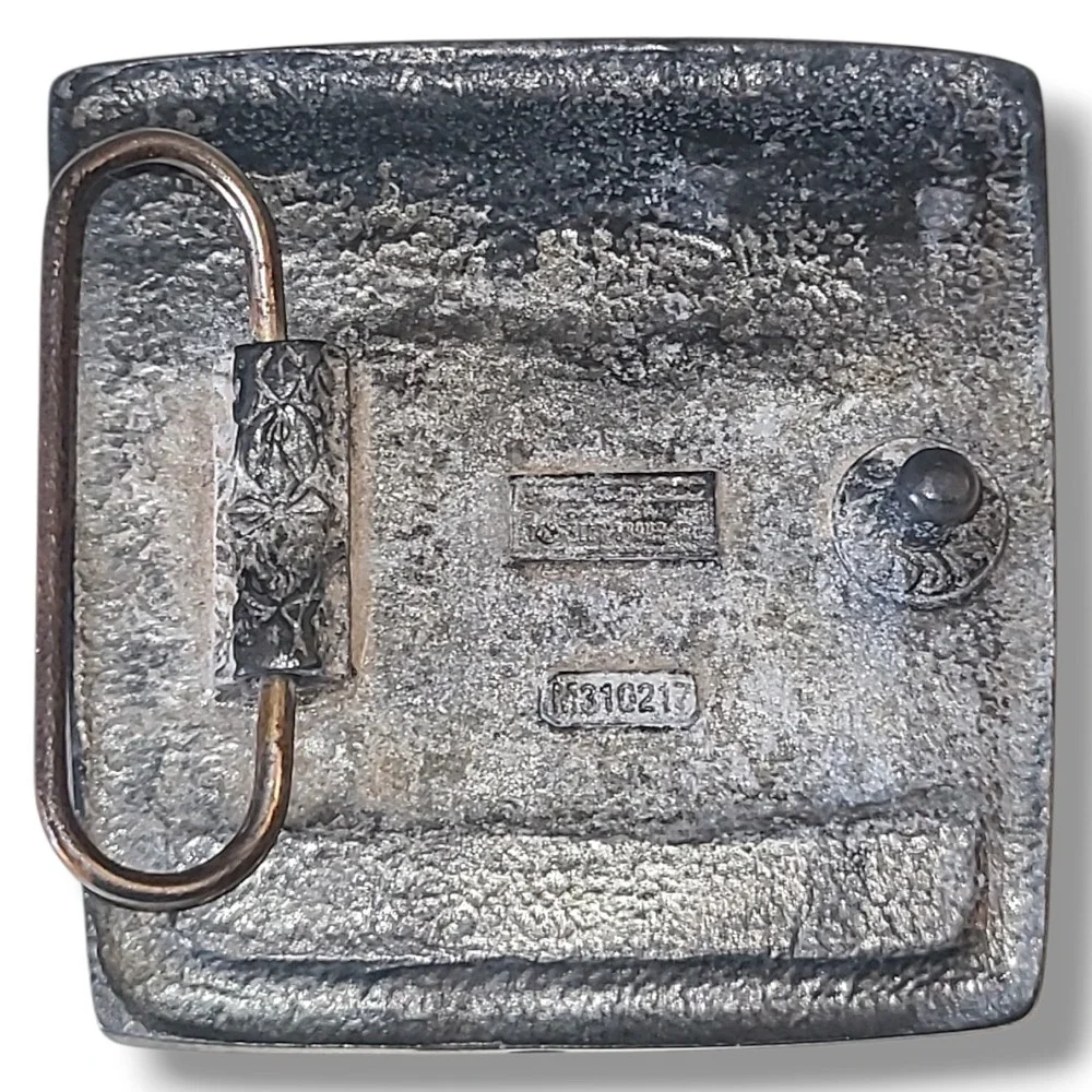 CAT Caterpillar Bulldozer Belt Buckle Vintage Heavy Equipment Pewter Tone